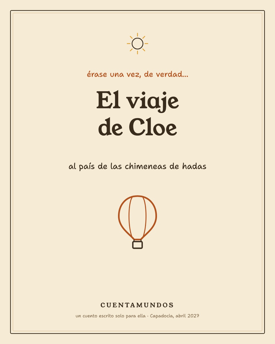 Portada del Cuaderno del Cuento: El viaje de Cloe